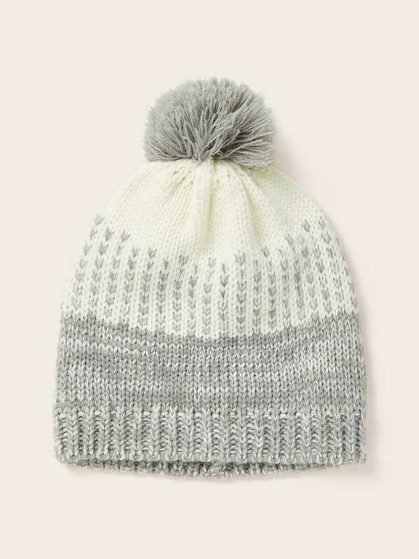

Pom Pom Decor Beanie, Multicolor