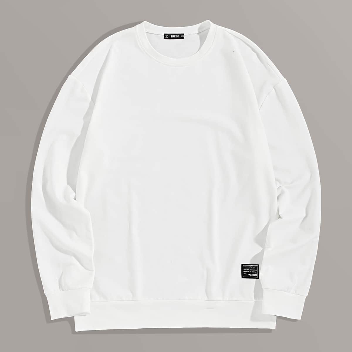 

Guys Patched Detail Pullover, White