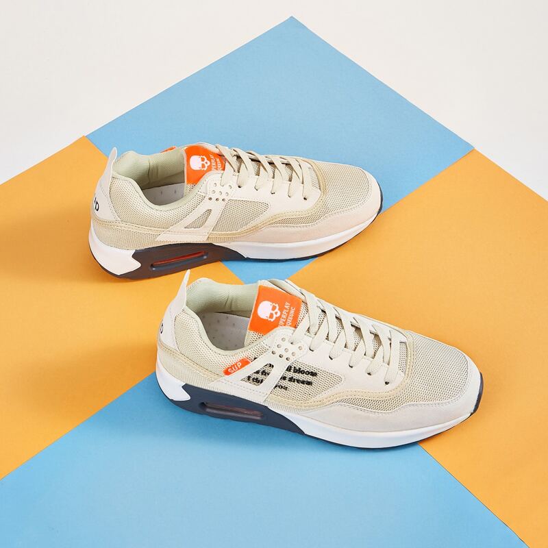 

Guys Letter Graphic Mesh Top Sneakers, Beige