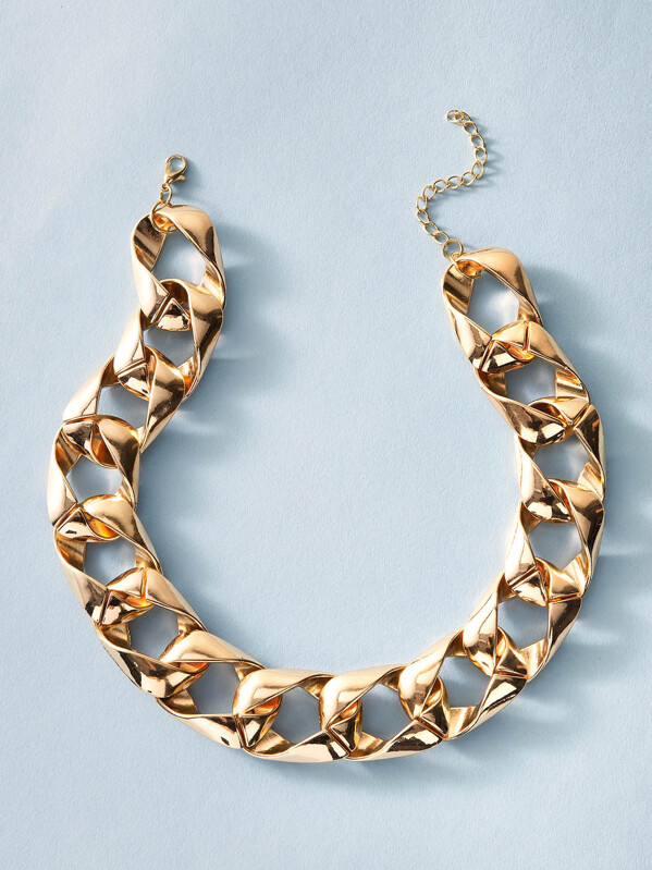 

1pc Simple Chain Necklace, Bronze