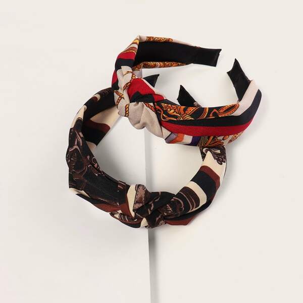 

2pcs Baroque Pattern Headband, Multicolor