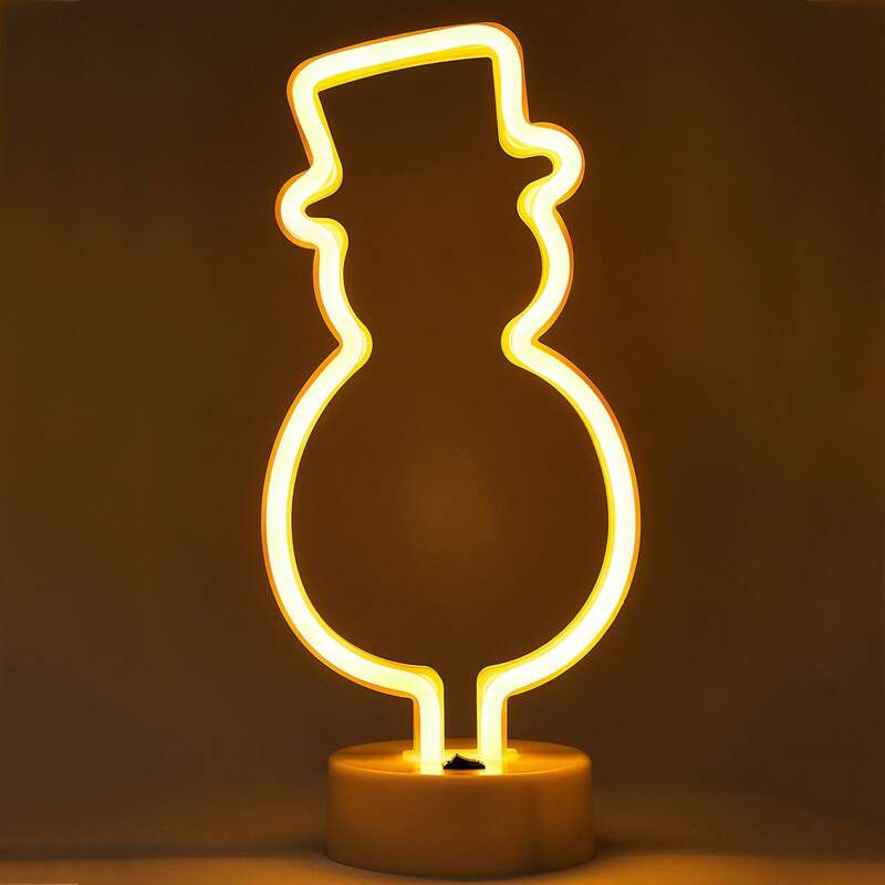 

1pc Christmas Snowman Shaped Night Light, White