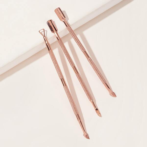 

3pcs Nail Polish Steel Remover, Gold