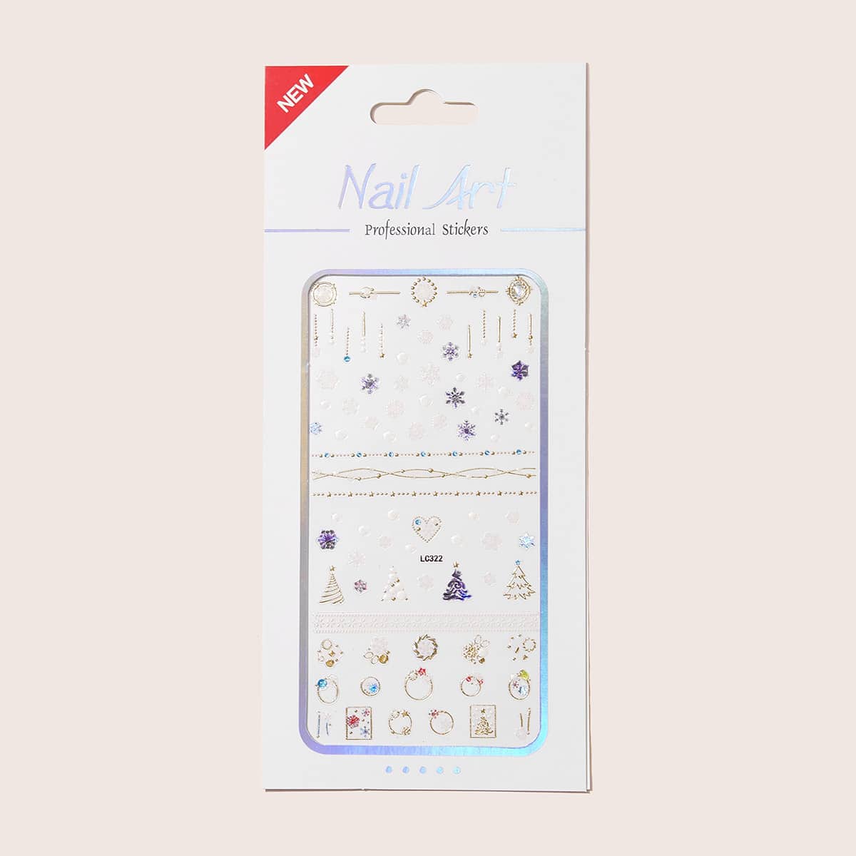 

1sheet Christmas Tree Design Nail Sticker, Multicolor
