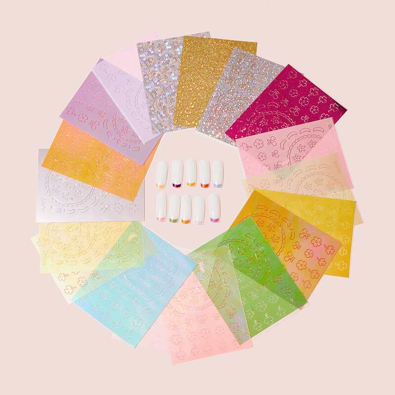 

18sheets DIY Nail Stickers, Multicolor