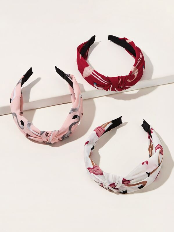 

3pcs Girls Flamingos Pattern Headband, Multicolor