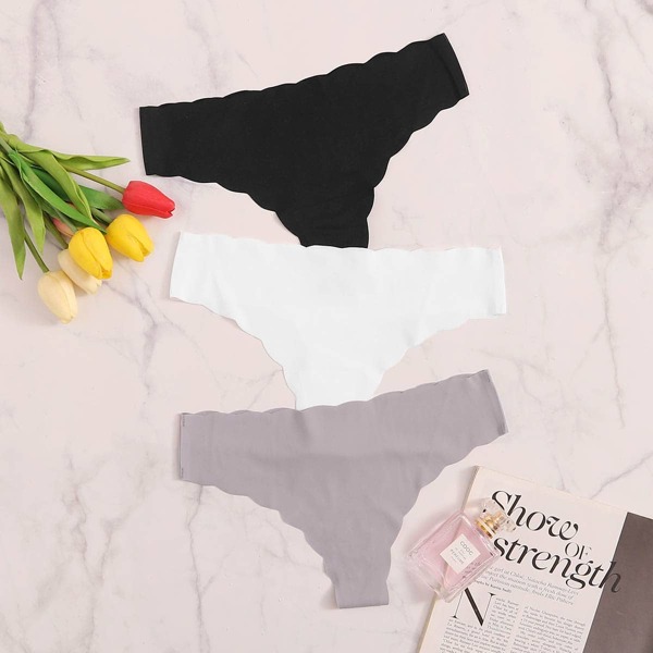 

3pack Scallop Trim Panty Set, Multicolor