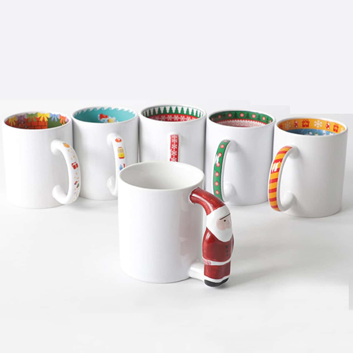 

1pc Christmas New Year Print Ceramic Mug, Multicolor