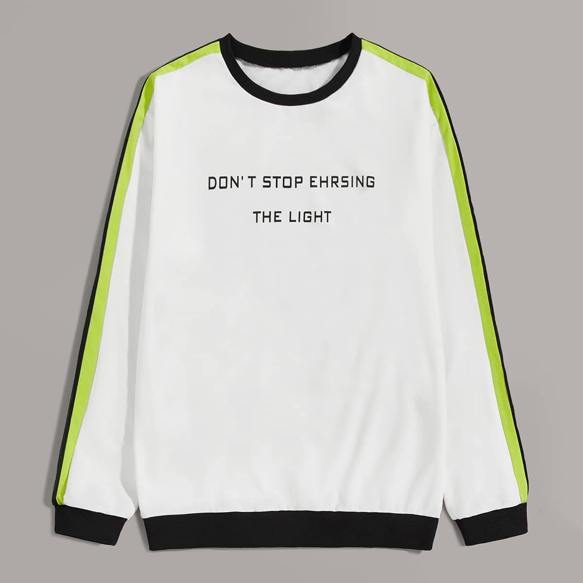 

Guys Slogan Graphic Tape Panel Sweatshirt, White