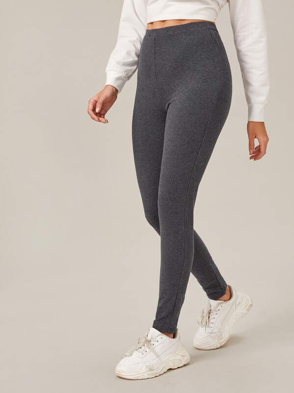 

Elastic Waist Marled Leggings, Grey, Fernanda