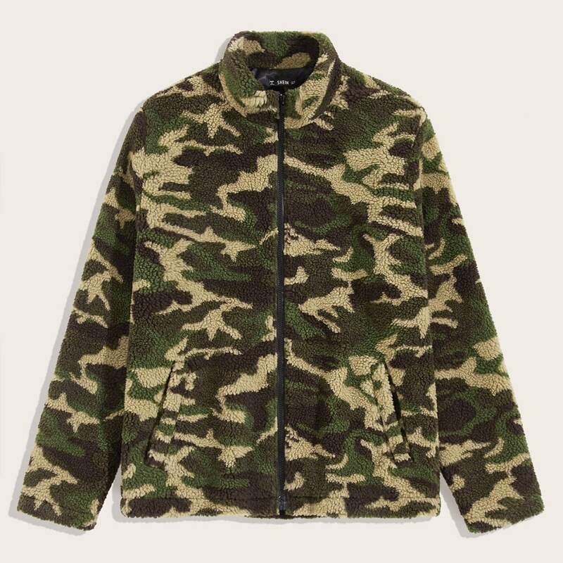 

Guys Zip Up Camo Fleece Jacket, Multicolor