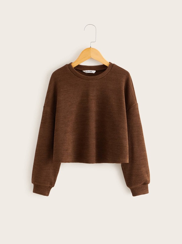 

Girls Drop Shoulder Tee, Brown