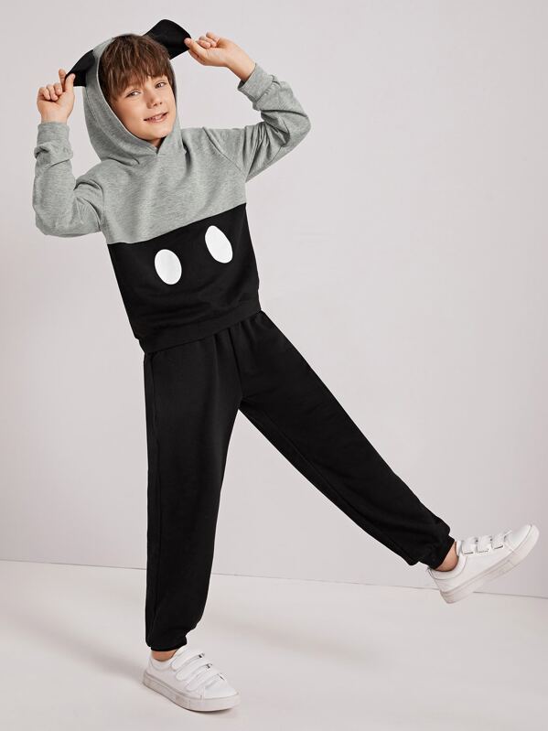 

Boys Two Tone Ear Hoodie & Joggers Set, Multicolor, Bogdan