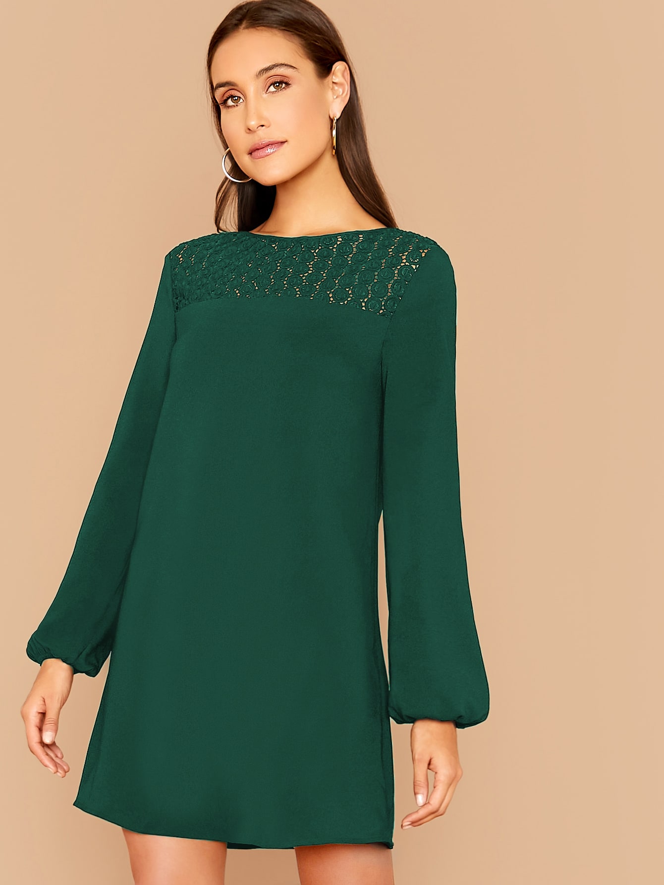 dark green tunic dress