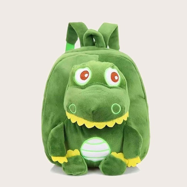 

Boys Dinosaur Design Fluffy Backpack, Green