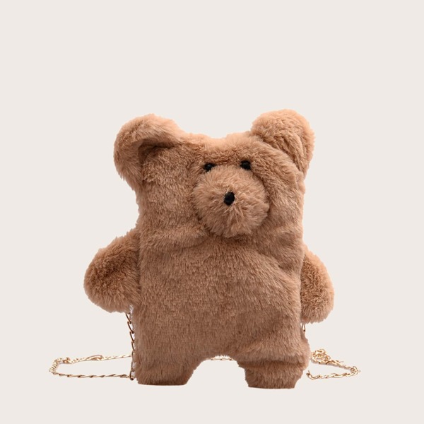 

Girls Bear Design Crossbody Bag, Brown