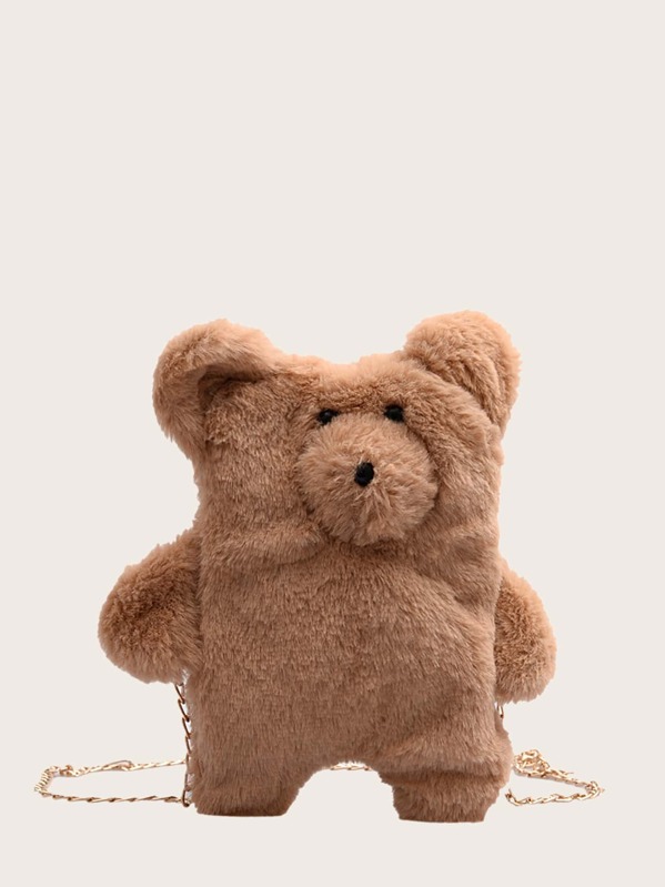 

Girls Bear Design Crossbody Bag, Brown