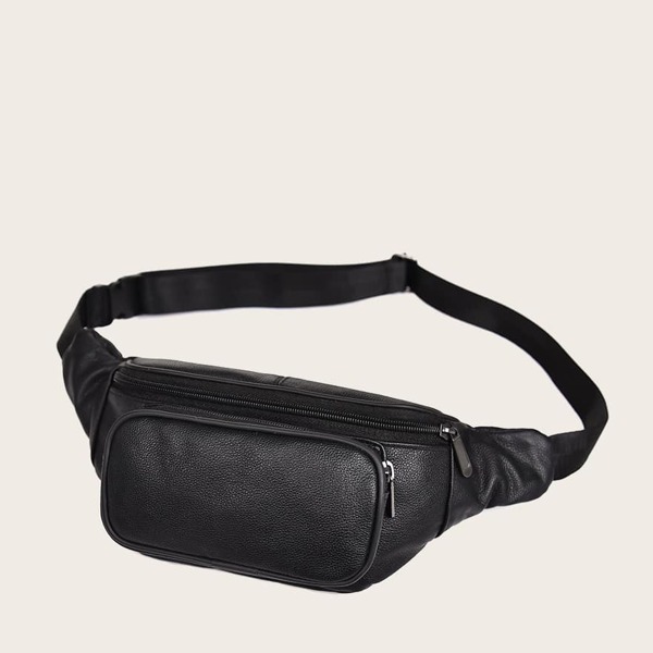 

Men Pocket Front Fanny Pack, Black