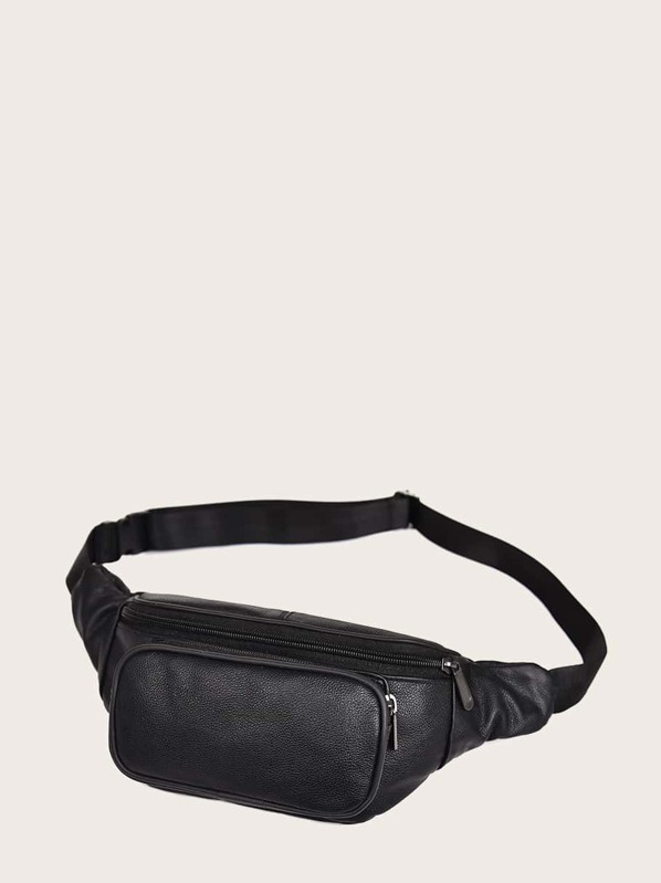 

Men Pocket Front Fanny Pack, Black