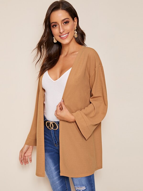 

Drop Shoulder Kimono Coat, Camel, Mary P.