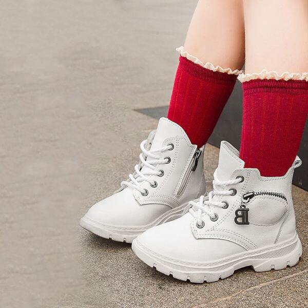 

Toddler Girls Side Zip Boots, White