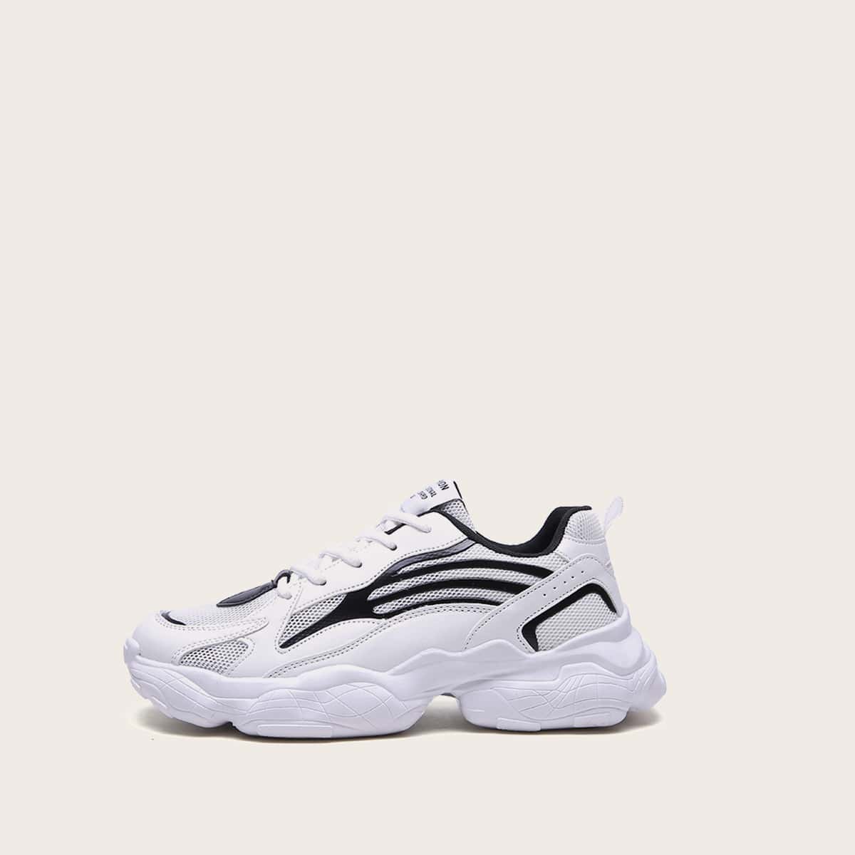 

Guys Lace-up Front Chunky Sneakers, White