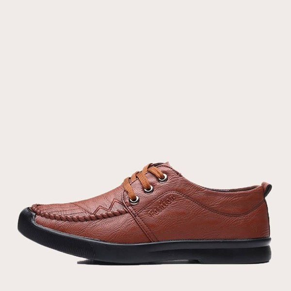 

Men Wide Fit Lace-up Dress Shoes, Brown