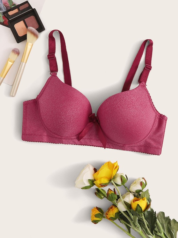 

Solid Underwire Bra, Burgundy