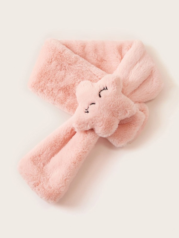 

Toddler Girls Star Decor Fluffy Scarf, Pink