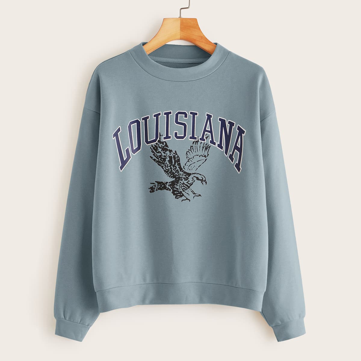 

Eagle Graphic Crew Neck Blue Sweatshirt