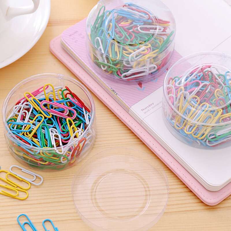 

100pcs Boxed Colorful Paper Clip, Multicolor