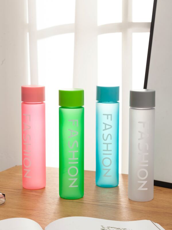 

1pc Letter Graphic Plastic Water Bottle, Multicolor