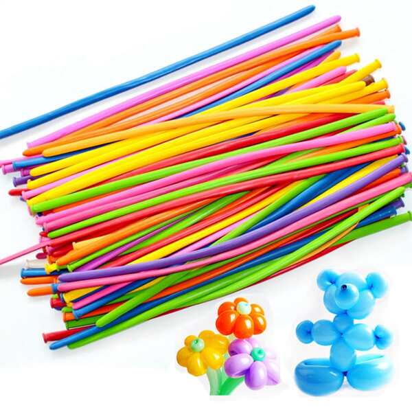 

100pcs Random Latex Magic Long Balloon, Multicolor