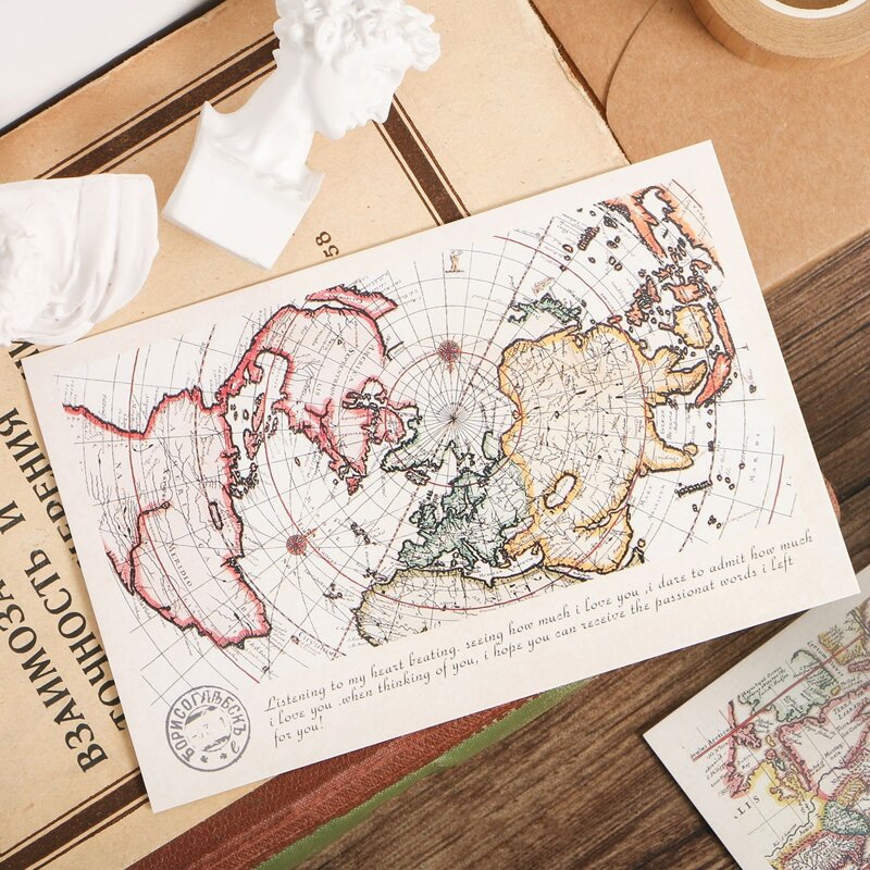 

30sheets Vintage World Map Print Card