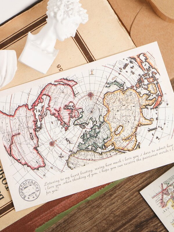 

30sheets Vintage World Map Print Card