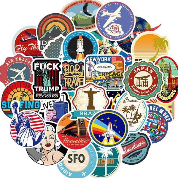 

50pcs Vintage Travel Sign Doodle Sticker
