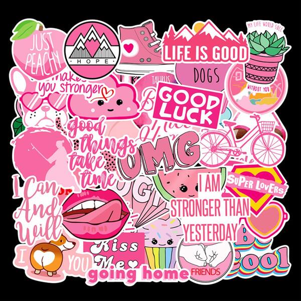 

40pcs Slogan & Cartoon Graphic Sticker, Multicolor