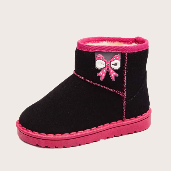 

Toddler Girls Bow Decor Ankle Boots, Black