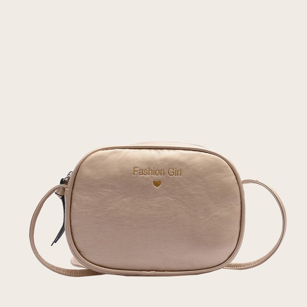 

Girls Letter Graphic Crossbody Bag, Apricot