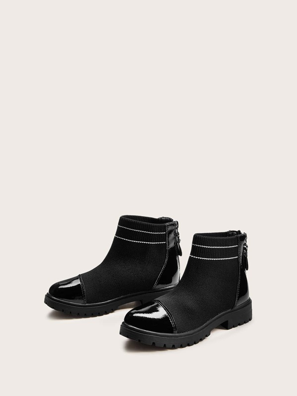 

Girls Zip Back Ankle Boots, Black