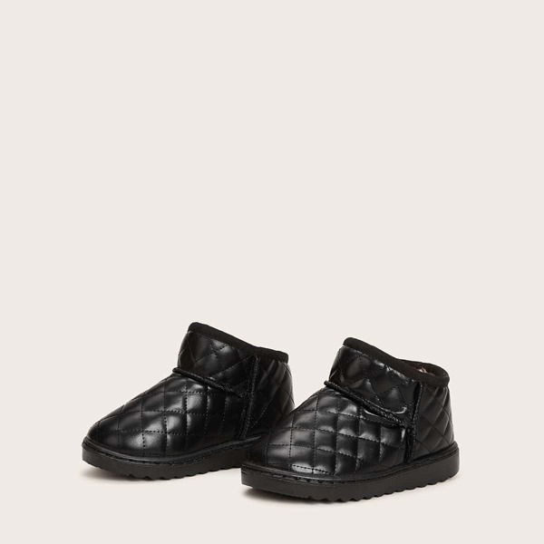 

Toddler Girls Quilted Faux Fur Lined Boots, Black
