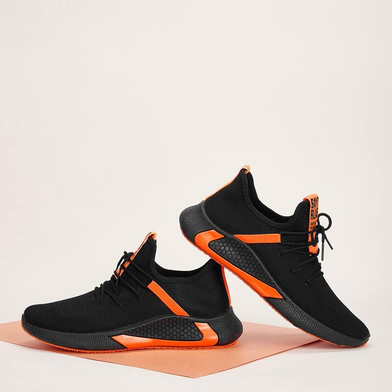 

Guys Letter Graphic Knit Trainers, Black