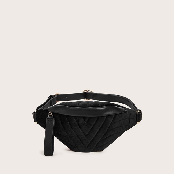 

Chevron Detail Fanny Pack, Black