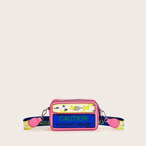 

Letter Graphic Crossbody Bag, Multicolor