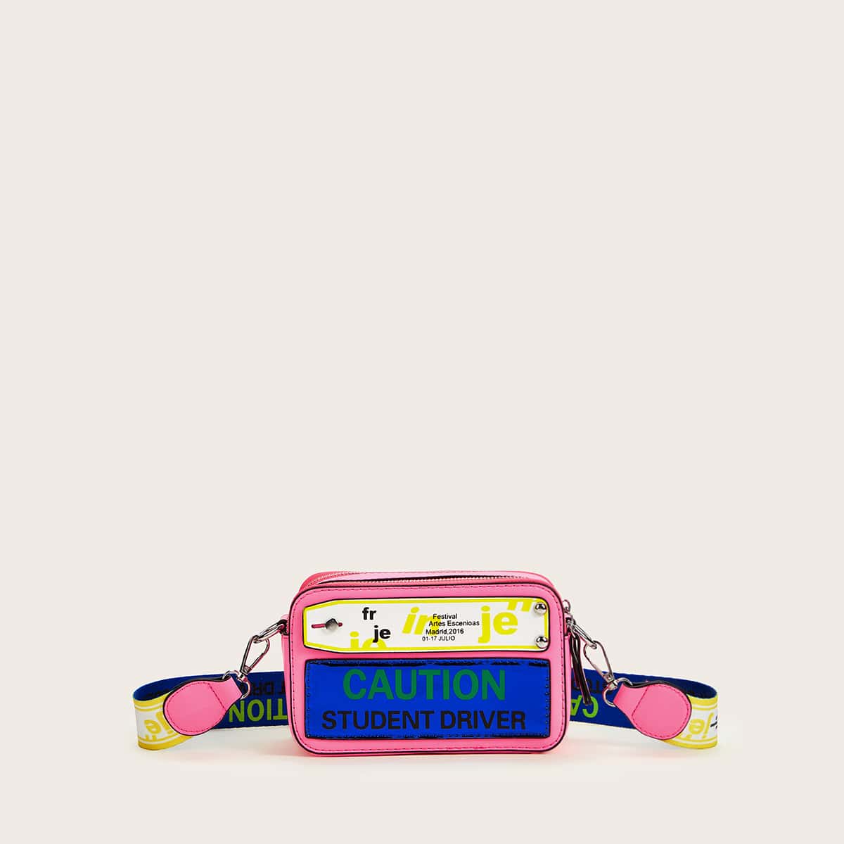 

Letter Graphic Crossbody Bag, Multicolor