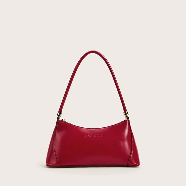 

Zip Up Baguette Bag, Red