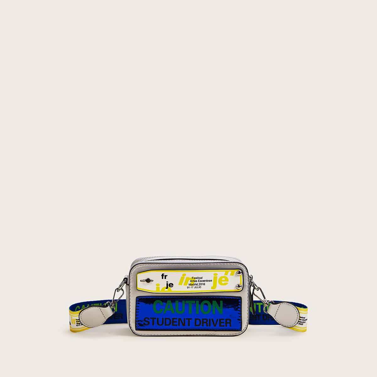 

Letter Graphic Crossbody Bag, Multicolor