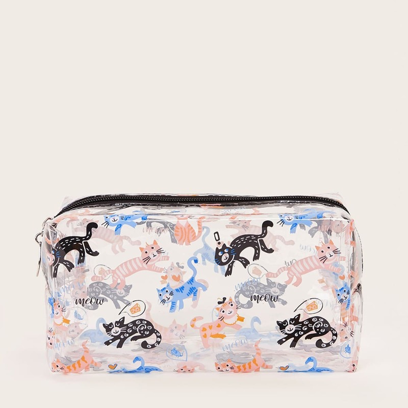 

Cat Pattern Makeup Bag, Multicolor