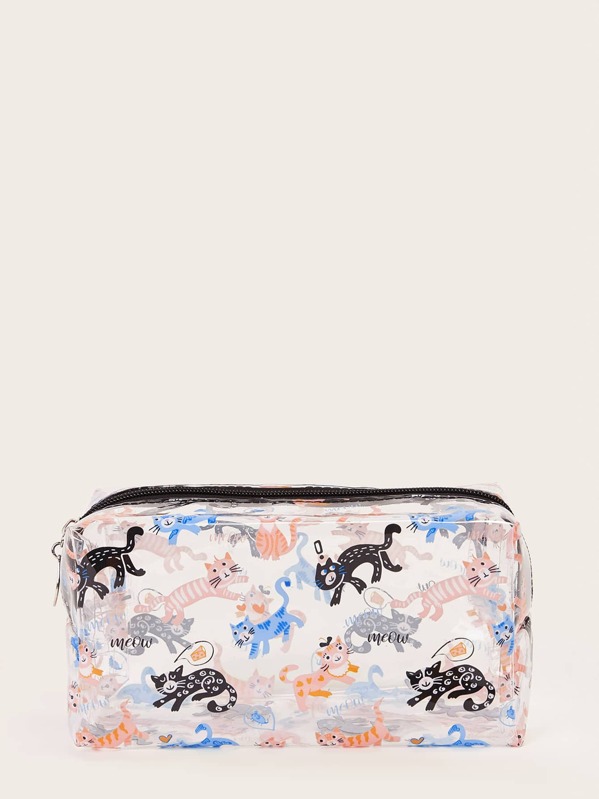 

Cat Pattern Makeup Bag, Multicolor