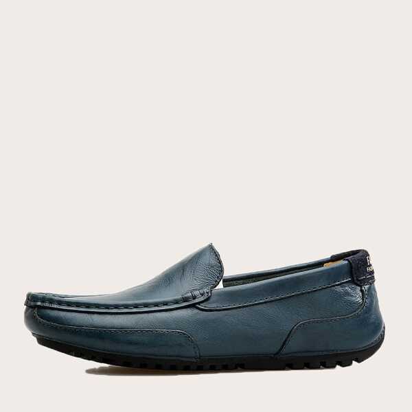 

Men Stitch Trim Loafers, Blue